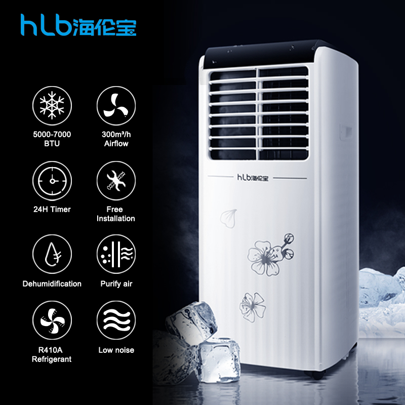 Cómodo y potente aire acondicionado portátil de deshumidificación de sala de refrigeración de 9000 Btu